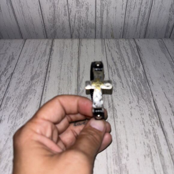 Layered Metal Cross Bracelet - Picture 1 of 5